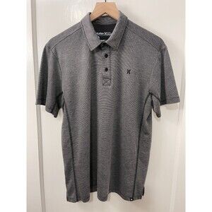 Hurley Buckle Exclusive Nike Dri Fit Men's Grey Black Polo Shirt Size M Medium
